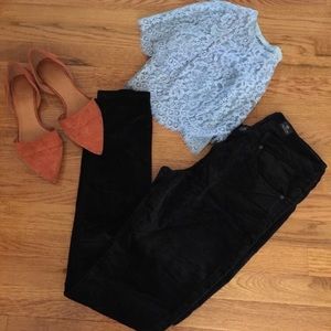 AG Adriano Goldschmied Black velvet pants